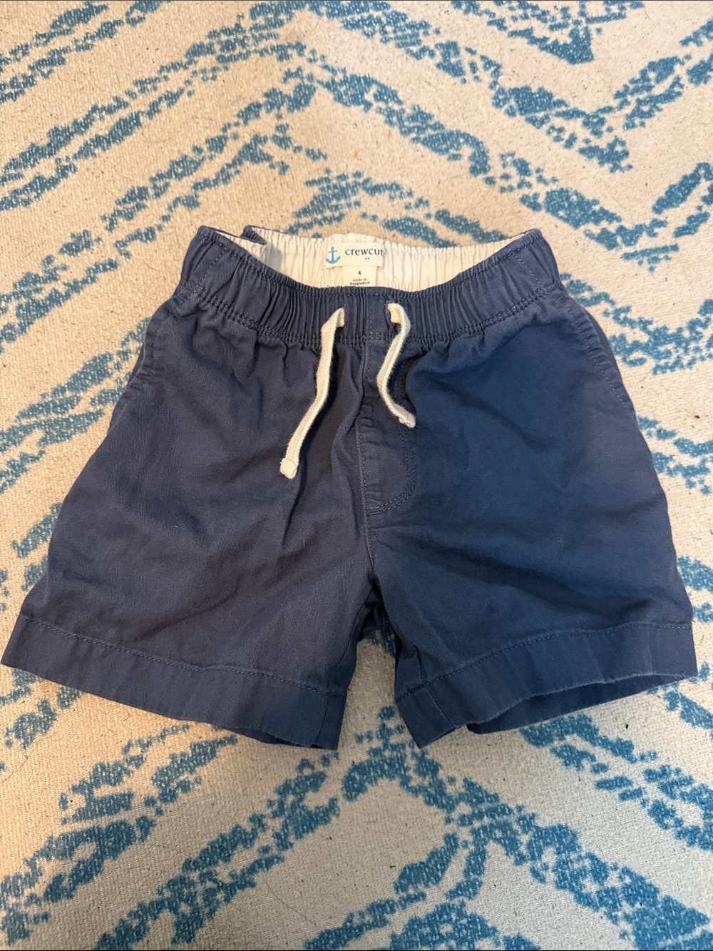 Crewcuts Navy Blue Elastic Waist Drawstring chino Shorts size 4